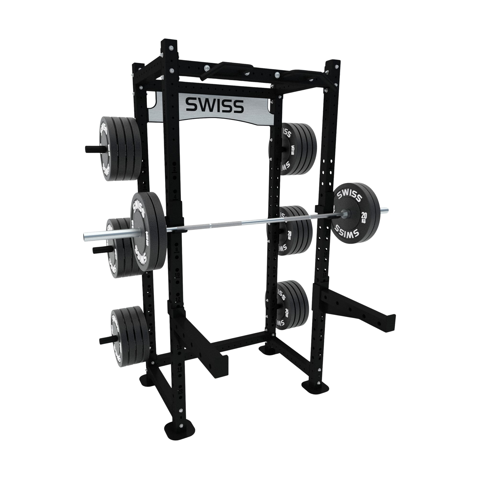 Swiss Half Rack Black Black Plates